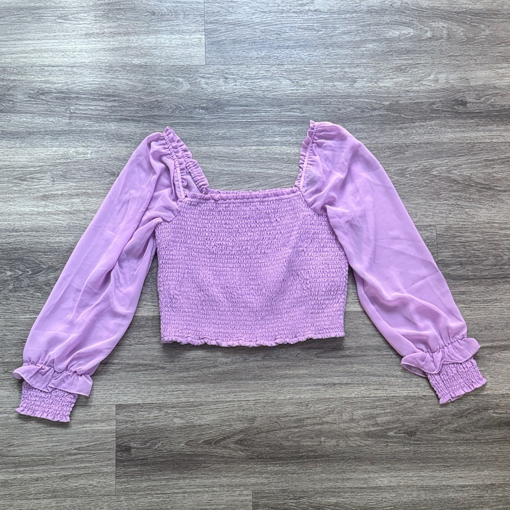 1. State Lavender Smocked Blouse